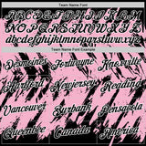 Custom Black Light Pink-White Torn Sharp Brush Stroke Splatter Performance T-Shirt