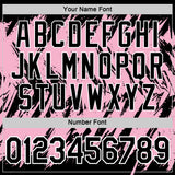 Custom Black Light Pink-White Torn Sharp Brush Stroke Splatter Performance T-Shirt