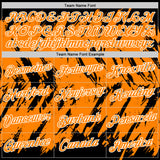Custom Black Bay Orange-White Torn Sharp Brush Stroke Splatter Performance T-Shirt