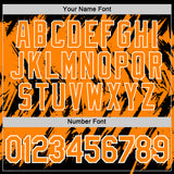 Custom Black Bay Orange-White Torn Sharp Brush Stroke Splatter Performance T-Shirt