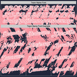 Custom Navy Medium Pink-White Torn Sharp Brush Stroke Splatter Performance T-Shirt