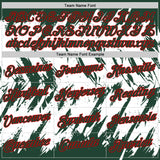 Custom Green White-Red Torn Sharp Brush Stroke Splatter Performance T-Shirt