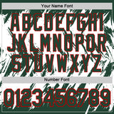 Custom Green White-Red Torn Sharp Brush Stroke Splatter Performance T-Shirt