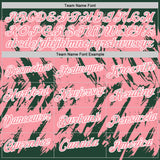 Custom Green Medium Pink-White Torn Sharp Brush Stroke Splatter Performance T-Shirt