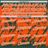 Custom Green Orange-White Torn Sharp Brush Stroke Splatter Performance T-Shirt