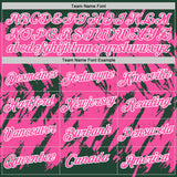 Custom Green Pink-White Torn Sharp Brush Stroke Splatter Performance T-Shirt