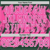 Custom Green Pink-White Torn Sharp Brush Stroke Splatter Performance T-Shirt