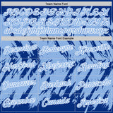 Custom Royal Light Blue-White Torn Sharp Brush Stroke Splatter Performance T-Shirt