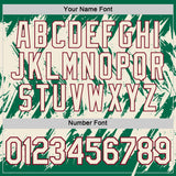 Custom Kelly Green Cream-Crimson Torn Sharp Brush Stroke Splatter Performance T-Shirt