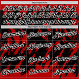 Custom Red Black-White Torn Sharp Brush Stroke Splatter Performance T-Shirt