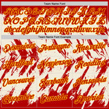 Custom Red Cream-Yellow Torn Sharp Brush Stroke Splatter Performance T-Shirt