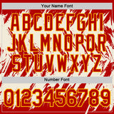 Custom Red Cream-Yellow Torn Sharp Brush Stroke Splatter Performance T-Shirt