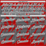 Custom Red Steel Gray-White Torn Sharp Brush Stroke Splatter Performance T-Shirt