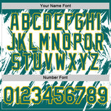 Custom Teal White-Yellow Torn Sharp Brush Stroke Splatter Performance T-Shirt