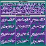 Custom Teal Purple-White Torn Sharp Brush Stroke Splatter Performance T-Shirt