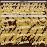 Custom Brown Old Gold-White Torn Sharp Brush Stroke Splatter Performance T-Shirt