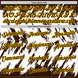 Custom Brown White-Yellow Torn Sharp Brush Stroke Splatter Performance T-Shirt