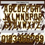 Custom Brown White-Yellow Torn Sharp Brush Stroke Splatter Performance T-Shirt