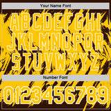 Custom Brown Yellow-White Torn Sharp Brush Stroke Splatter Performance T-Shirt