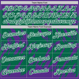 Custom Purple Kelly Green-White Torn Sharp Brush Stroke Splatter Performance T-Shirt