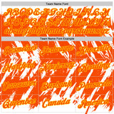 Custom White Orange-Yellow Torn Sharp Brush Stroke Splatter Performance T-Shirt