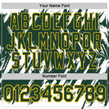 Custom White Green-Yellow Torn Sharp Brush Stroke Splatter Performance T-Shirt