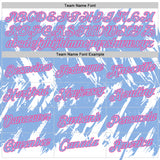 Custom White Light Blue-Pink Torn Sharp Brush Stroke Splatter Performance T-Shirt