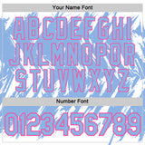 Custom White Light Blue-Pink Torn Sharp Brush Stroke Splatter Performance T-Shirt