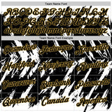 Custom White Black-Old Gold Torn Sharp Brush Stroke Splatter Performance T-Shirt