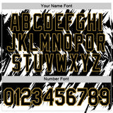 Custom White Black-Old Gold Torn Sharp Brush Stroke Splatter Performance T-Shirt