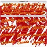 Custom White Red-Yellow Torn Sharp Brush Stroke Splatter Performance T-Shirt