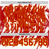 Custom White Red-Yellow Torn Sharp Brush Stroke Splatter Performance T-Shirt