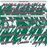 Custom White Kelly Green-Pink Torn Sharp Brush Stroke Splatter Performance T-Shirt