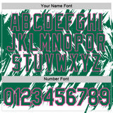 Custom White Kelly Green-Pink Torn Sharp Brush Stroke Splatter Performance T-Shirt