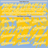 Custom Light Blue Yellow-White Torn Sharp Brush Stroke Splatter Performance T-Shirt