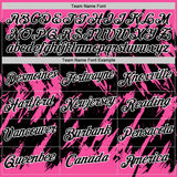 Custom Pink Black-White Torn Sharp Brush Stroke Splatter Performance T-Shirt