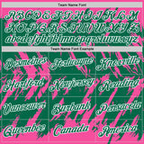 Custom Pink Kelly Green-White Torn Sharp Brush Stroke Splatter Performance T-Shirt
