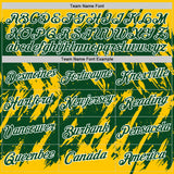 Custom Yellow Green-White Torn Sharp Brush Stroke Splatter Performance T-Shirt