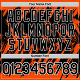 Custom Orange Black-White Torn Sharp Brush Stroke Splatter Performance T-Shirt