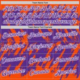 Custom Orange Purple-White Torn Sharp Brush Stroke Splatter Performance T-Shirt