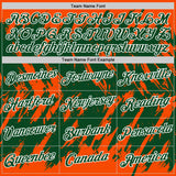 Custom Orange Green-White Torn Sharp Brush Stroke Splatter Performance T-Shirt