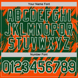 Custom Orange Green-White Torn Sharp Brush Stroke Splatter Performance T-Shirt
