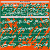Custom Orange Kelly Green-White Torn Sharp Brush Stroke Splatter Performance T-Shirt