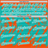 Custom Orange Aqua-White Torn Sharp Brush Stroke Splatter Performance T-Shirt