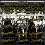 Custom Black White-Old Gold Dripping Splatter Paint Performance T-Shirt
