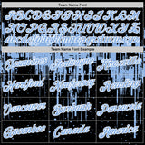 Custom Black Light Blue-White Dripping Splatter Paint Performance T-Shirt