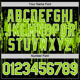 Custom Black Neon Green-White Dripping Splatter Paint Performance T-Shirt