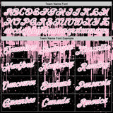Custom Black Light Pink-White Dripping Splatter Paint Performance T-Shirt