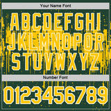 Custom Green Yellow-White Dripping Splatter Paint Performance T-Shirt