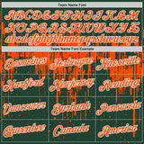 Custom Green Orange-White Dripping Splatter Paint Performance T-Shirt